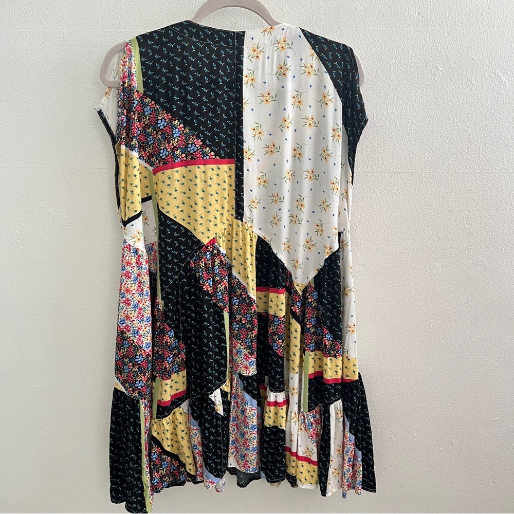 Olivaceous Multicolor Patchwork Mini Dress - image 8